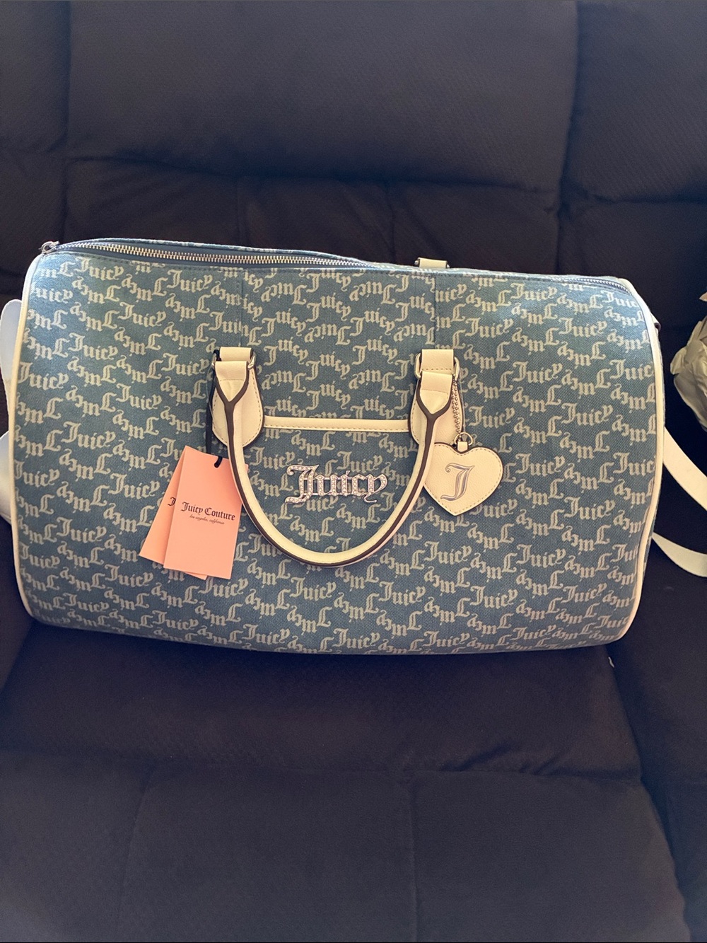 New Juicy Couture Blue Logo Travel Duffel